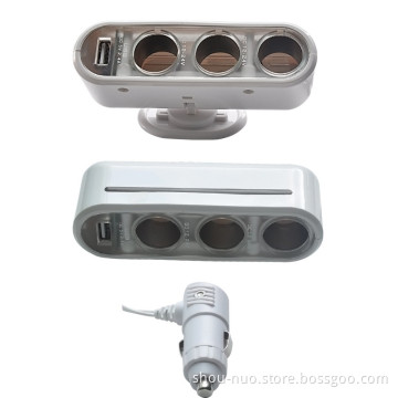 usb adapter car cigarette lighter socket adapter 3 way plug socket usb outlet dc charger power